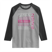 Personalized Senior 2026 Raglan Shirt Custom Text Class Of 2026 Graduation Glitter Print - Wonder Print Shop
