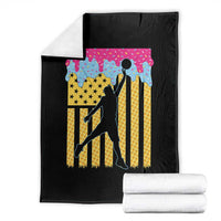 Basketball Ice Cream Drip American Flag Youth Players Throw Blanket