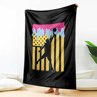 Basketball Ice Cream Drip American Flag Youth Players Throw Blanket