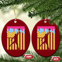 Basketball Ice Cream Drip American Flag Youth Players Ceramic Ornament