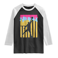 Basketball Ice Cream Drip American Flag Youth Players Raglan Shirt
