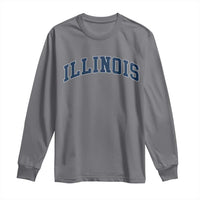 Illinois Sports Fan Vintage Bold Throwback IL State Long Sleeve Shirt
