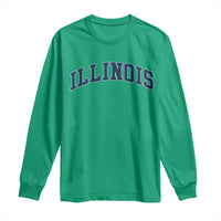 Illinois Sports Fan Vintage Bold Throwback IL State Long Sleeve Shirt