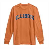 Illinois Sports Fan Vintage Bold Throwback IL State Long Sleeve Shirt