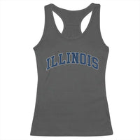 Illinois Sports Fan Vintage Bold Throwback IL State Racerback Tank Top