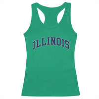 Illinois Sports Fan Vintage Bold Throwback IL State Racerback Tank Top