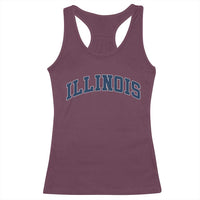 Illinois Sports Fan Vintage Bold Throwback IL State Racerback Tank Top