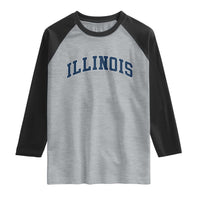 Illinois Sports Fan Vintage Bold Throwback IL State Raglan Shirt