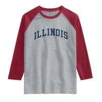 Illinois Sports Fan Vintage Bold Throwback IL State Raglan Shirt