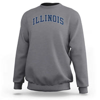 Illinois Sports Fan Vintage Bold Throwback IL State Sweatshirt
