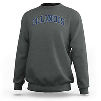 Illinois Sports Fan Vintage Bold Throwback IL State Sweatshirt