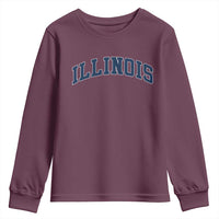 Illinois Sports Fan Vintage Bold Throwback IL State Youth Sweatshirt