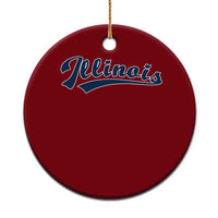 Illinois Varsity Script Classic Sports Jersey Style Ceramic Ornament