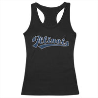 Illinois Varsity Script Classic Sports Jersey Style Racerback Tank Top