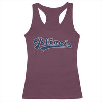 Illinois Varsity Script Classic Sports Jersey Style Racerback Tank Top