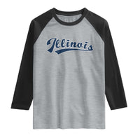 Illinois Varsity Script Classic Sports Jersey Style Raglan Shirt