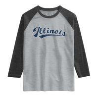 Illinois Varsity Script Classic Sports Jersey Style Raglan Shirt