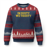 In Dusty We Trusty Ugly Christmas Sweater Michigan State Basketball Quote