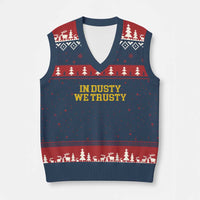 In Dusty We Trusty V-Neck Knit Sweater Vest Michigan State Basketball Quote