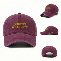 In Dusty We Trusty Washed Cotton Baseball Cap Michigan State Basketball Quote