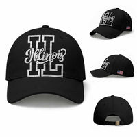 Illinois Sports Fan Baseball Cap Varsity Aesthetic IL State Pride