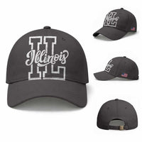Illinois Sports Fan Baseball Cap Varsity Aesthetic IL State Pride