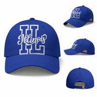 Illinois Sports Fan Baseball Cap Varsity Aesthetic IL State Pride