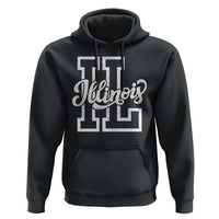 Illinois Sports Fan Hoodie Varsity Aesthetic IL State Pride
