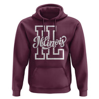 Illinois Sports Fan Hoodie Varsity Aesthetic IL State Pride