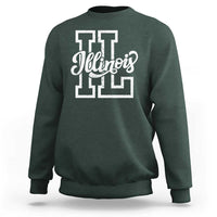 Illinois Sports Fan Sweatshirt Varsity Aesthetic IL State Pride