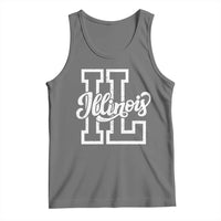 Illinois Sports Fan Tank Top Varsity Aesthetic IL State Pride