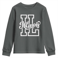 Illinois Sports Fan Youth Sweatshirt Varsity Aesthetic IL State Pride
