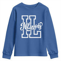 Illinois Sports Fan Youth Sweatshirt Varsity Aesthetic IL State Pride