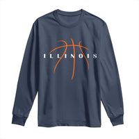 Illinois Fan Basketball Grooves Graphic IL State Long Sleeve Shirt