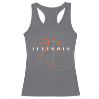 Illinois Fan Basketball Grooves Graphic IL State Racerback Tank Top