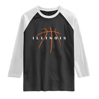 Illinois Fan Basketball Grooves Graphic IL State Raglan Shirt