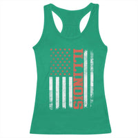 Illinois Pride Racerback Tank Top Vintage American Flag Distressed Varsity Aesthetic Letters IL State