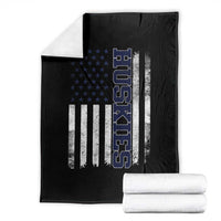 Husky Lover Sports Varsity Aesthetic Letters Vintage American Flag Throw Blanket
