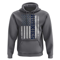 Husky Lover Sports Varsity Aesthetic Letters Vintage American Flag Hoodie