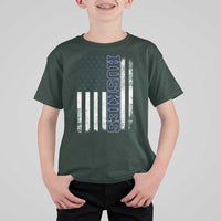 Husky Lover Sports Varsity Aesthetic Letters Vintage American Flag T Shirt For Kid