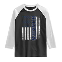 Husky Lover Sports Varsity Aesthetic Letters Vintage American Flag Raglan Shirt