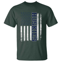 Husky Lover Sports Varsity Aesthetic Letters Vintage American Flag T Shirt