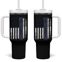 Husky Lover Sports Varsity Aesthetic Letters Vintage American Flag Tumbler With Handle