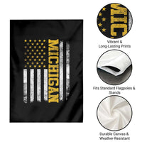 Michigan Pride Garden Flag Vintage American Flag Distressed Varsity Aesthetic Letters MI State