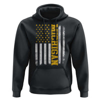 Michigan Pride Hoodie Vintage American Flag Distressed Varsity Aesthetic Letters MI State