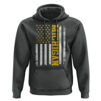 Michigan Pride Hoodie Vintage American Flag Distressed Varsity Aesthetic Letters MI State
