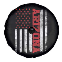 Arizona Pride Spare Tire Cover Vintage American Flag Distressed Varsity Aesthetic Letters AZ State