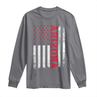 Arizona Pride Long Sleeve Shirt Vintage American Flag Distressed Varsity Aesthetic Letters AZ State