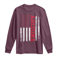 Arizona Pride Long Sleeve Shirt Vintage American Flag Distressed Varsity Aesthetic Letters AZ State