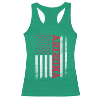 Arizona Pride Racerback Tank Top Vintage American Flag Distressed Varsity Aesthetic Letters AZ State